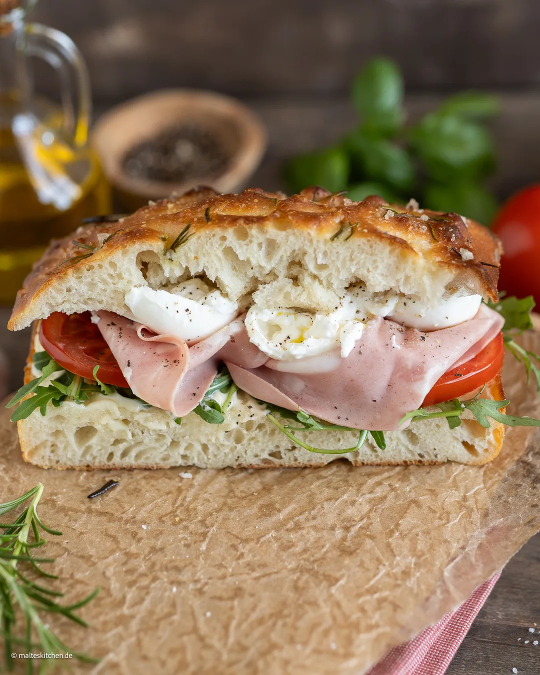 Sandwich mit Focaccia