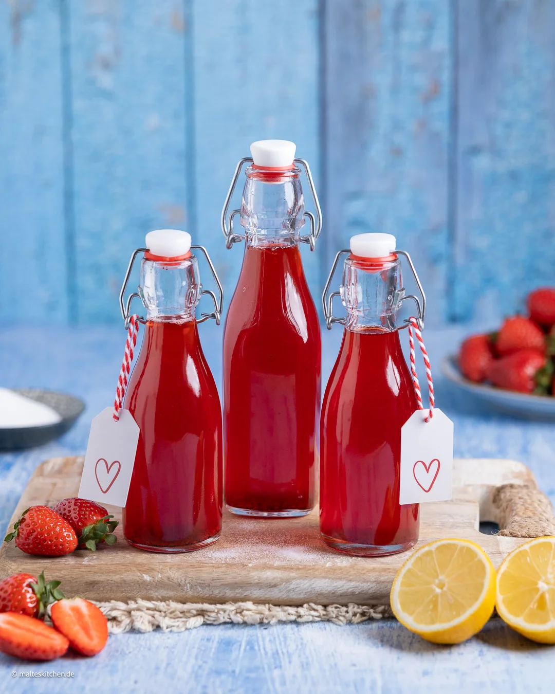 Selbstgemachter Erdbeersirup