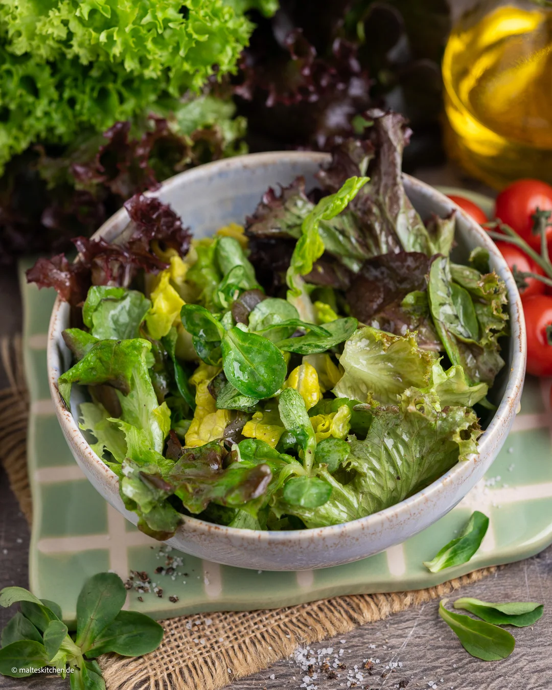 Blattsalat mit Vinaigrette