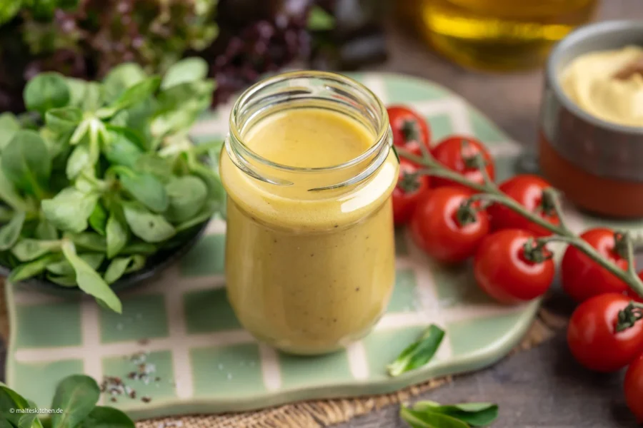 Klassische Vinaigrette mit Essig und Öl