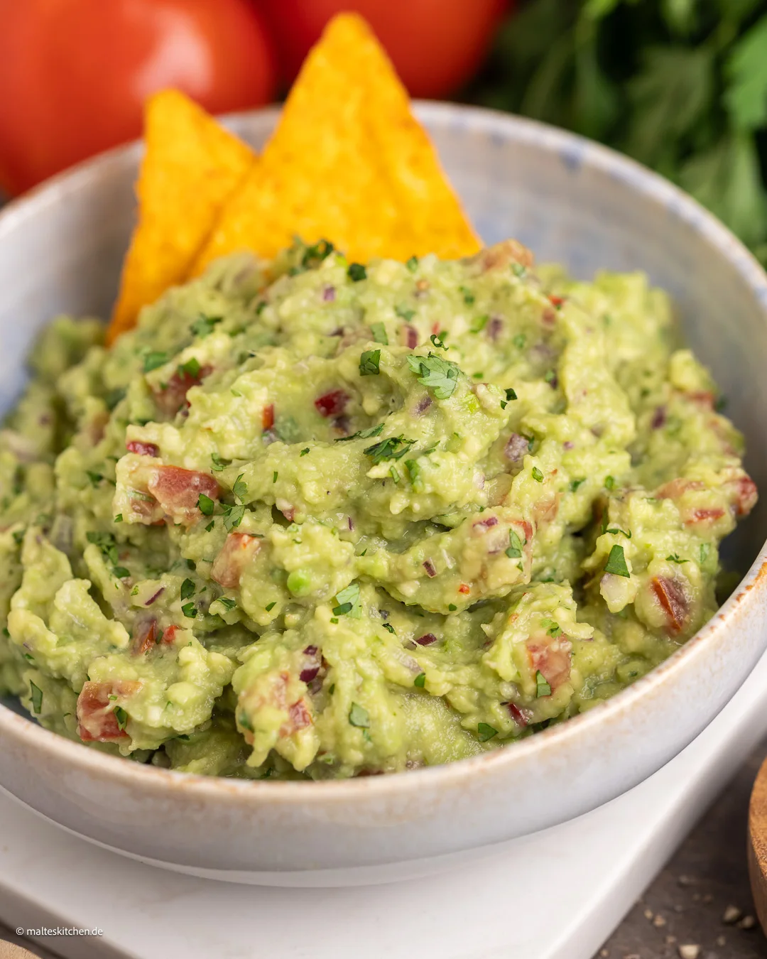 Leckere Guacamole mit Avocados