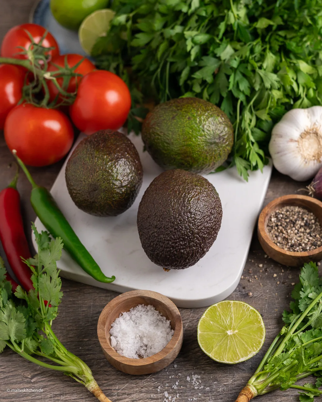 Zutaten für die Guacamole