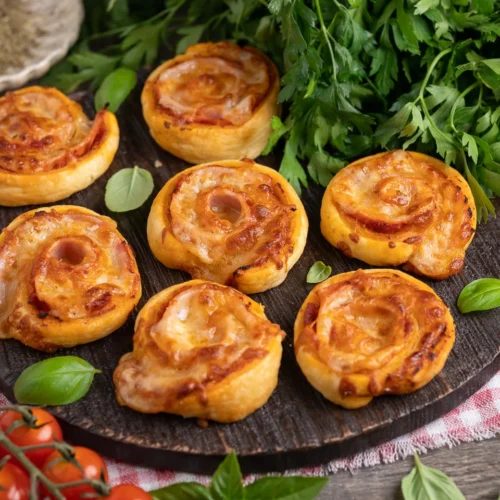 Pizzaschnecken aus Blätterteig